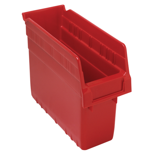 Store-Max Shelf Bins, 4-3/8" W x 8" H x 11-5/8" D, Red, 44 lbs. Capacity Equipment World
