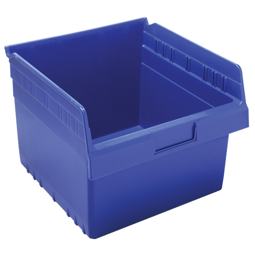 Store-Max Shelf Bins, 11-1/8" W x 8" H x 11-5/8" D, Blue, 44 lbs. Capacity Equipment World