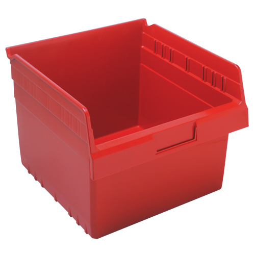 Store-Max Shelf Bins, 11-1/8" W x 8" H x 11-5/8" D, Red, 44 lbs. Capacity Equipment World