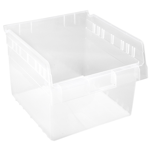 Store-Max Shelf Bins, 11-1/8" W x 8" H x 11-5/8" D, Clear, 44 lbs. Capacity Equipment World