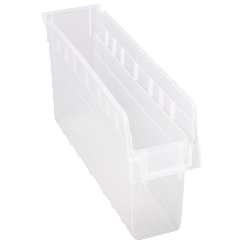 Store-Max Shelf Bins, 4-3/8" W x 8" H x 17-7/8" D, Clear, 56 lbs. Capacity Equipment World