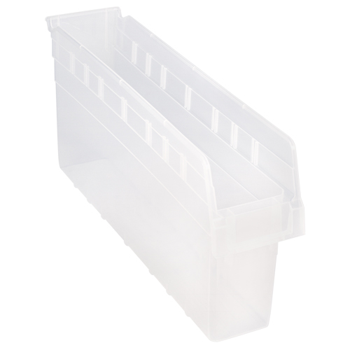 Store-Max Shelf Bins, 4-3/8" W x 8" H x 23-5/8" D, Clear, 68 lbs. Capacity Equipment World