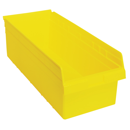 Store-Max Shelf Bins, 11-1/8" W x 8" H x 23-5/8" D, Yellow, 68 lbs. Capacity Equipment World