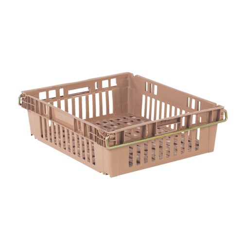 Agricultural Plastic Stack-N-Nest Container, 20.3" x 24" x 6.8", Beige Equipment World