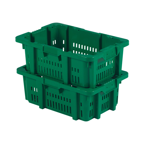 Food Handling Plastic Stack-N-Nest Container, 16" x 23.9" x 8.8", Green Equipment World