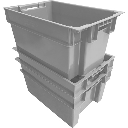 Stack & Nest Container, 16" W x 12" H x 24" D, Grey Equipment World