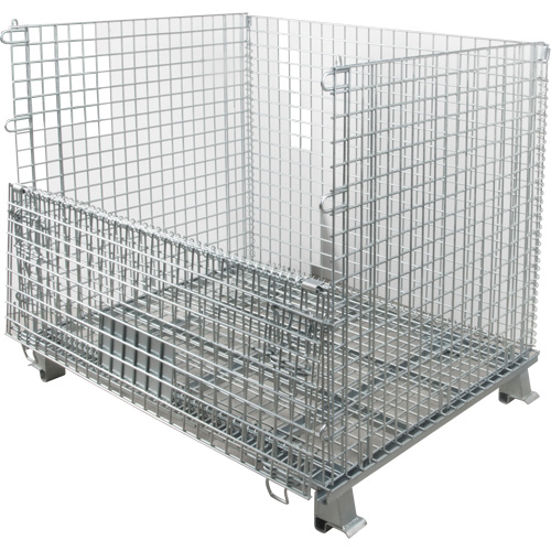 Collapsible Wire Container, 40" W x 32" D x 34" H, 4000 lbs. Capacity Equipment World
