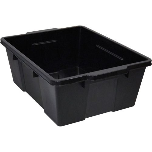 Plastic Latch Container, 15.875" W x 21" D x 7.75" H, Black Equipment World