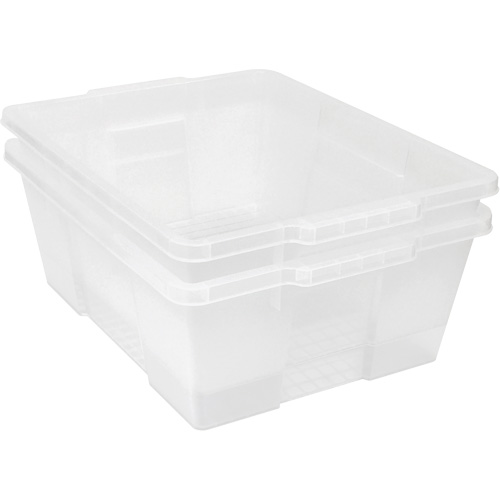 Plastic Latch Container, 15.875" W x 21" D x 7.75" H, Clear Equipment World
