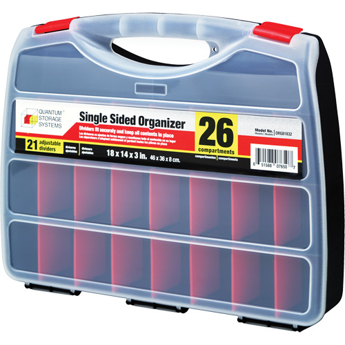 Plastic Compartment Box, 14" W x 18" D x 3" H, 26 Compartments Equipment World