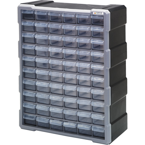 Drawer Cabinet, Plastic, 60 Drawers, 15" x 6-1/4" x 18-3/4", Black Equipment World
