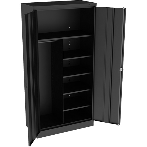 Combination Cabinet, 36" W x 18" D x 72" H, Black Equipment World