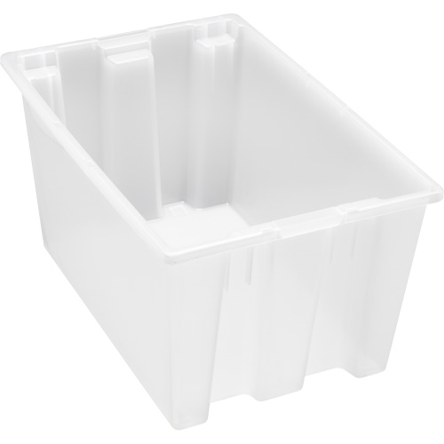 Heavy-Duty Stack & Nest Tote, 15" x 19.5" x 29.5", Clear Equipment World