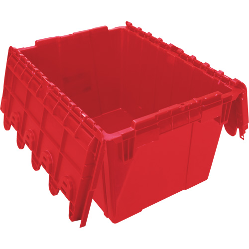 Flip Top Plastic Distribution Container, 21.65" x 15.5" x 12.5", Red Equipment World