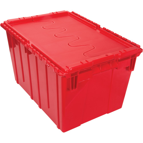 Flip Top Plastic Distribution Container, 21.65" x 15.5" x 12.5", Red Equipment World