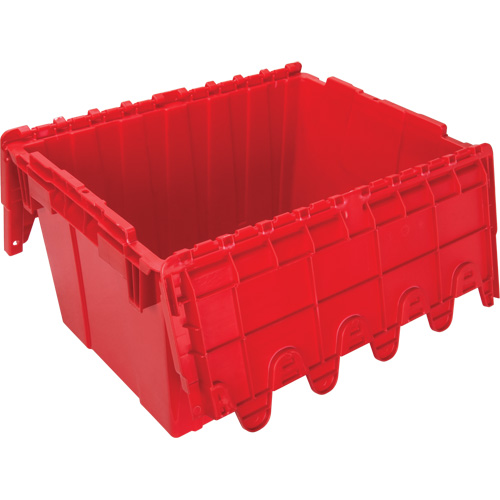 Flip Top Plastic Distribution Container, 21.65" x 15.5" x 12.5", Red Equipment World