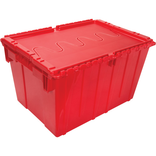 Flip Top Plastic Distribution Container, 21.65" x 15.5" x 12.5", Red Equipment World