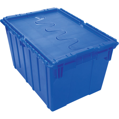 Flip Top Plastic Distribution Container, 21.65" x 15.5" x 12.5", Blue Equipment World