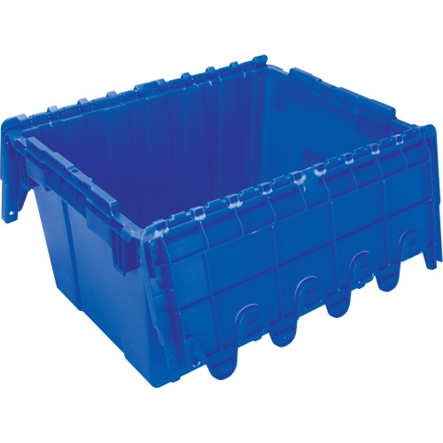 Flip Top Plastic Distribution Container, 21.65" x 15.5" x 12.5", Blue Equipment World