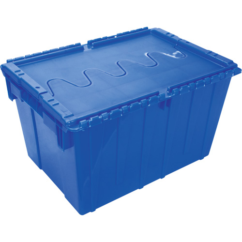 Flip Top Plastic Distribution Container, 21.65" x 15.5" x 12.5", Blue Equipment World