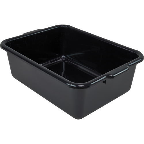 All-Purpose Flat-Bottom Storage Tub, 7" H x 15" D x 21" L, Plastic, Black Equipment World