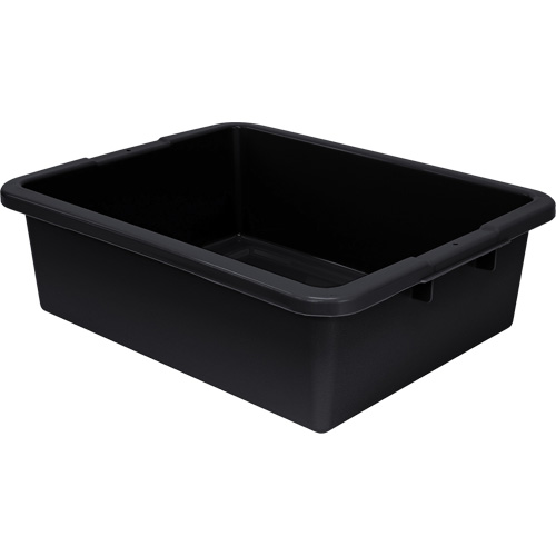 All-Purpose Ribbed-Bottom Storage Tub, 7" H x 17" D x 22" L, Plastic, Black Equipment World