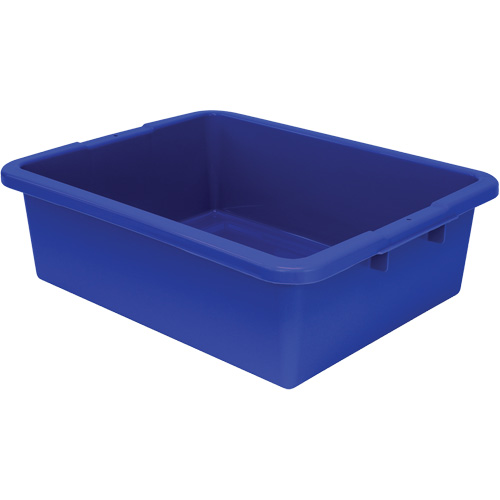 All-Purpose Ribbed-Bottom Storage Tub, 7" H x 17" D x 22" L, Plastic, Blue Equipment World