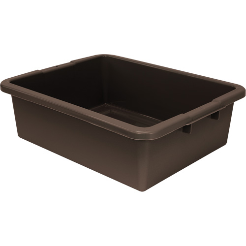 All-Purpose Ribbed-Bottom Storage Tub, 7" H x 17" D x 22" L, Plastic, Brown Equipment World