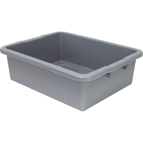 All-Purpose Ribbed-Bottom Storage Tub, 7" H x 17" D x 22" L, Plastic, Grey Equipment World