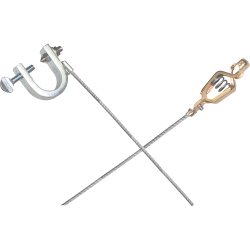 Light-Duty Bonding & Grounding Wire Assemblies - Alligator Clip & Small C-Clamps Equipment World