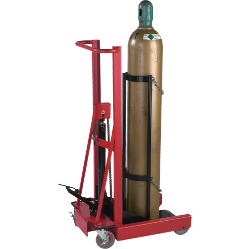 Hydraulic Cylinder Lift, Rubber Wheels, 12" W x 20" L Base, 300 lbs. Equipment World