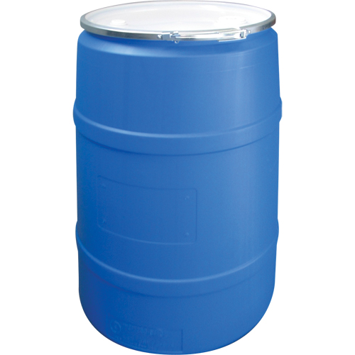 Polyethylene Drums, 55 US gal (45 imp. gal.), Open Top, Blue Equipment World