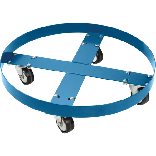 Drum Dolly, Steel, 750 lbs. Capacity, 24" Diameter, Polyolefin Casters Equipment World