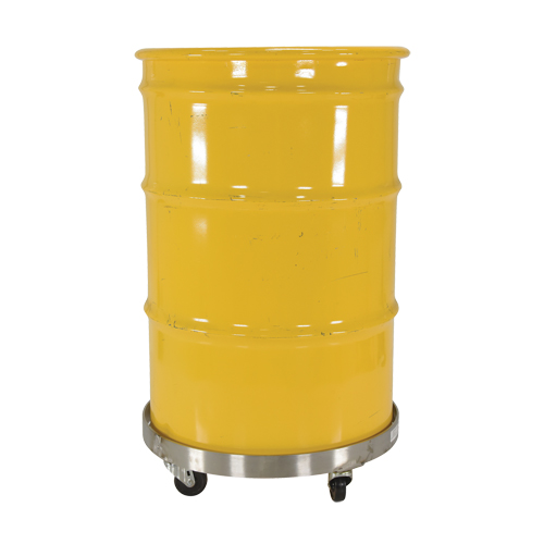 Drum Dollies, Stainless Steel, 800 lbs. Capacity, 23-1/4" Diameter, Rubber Casters Equipment World