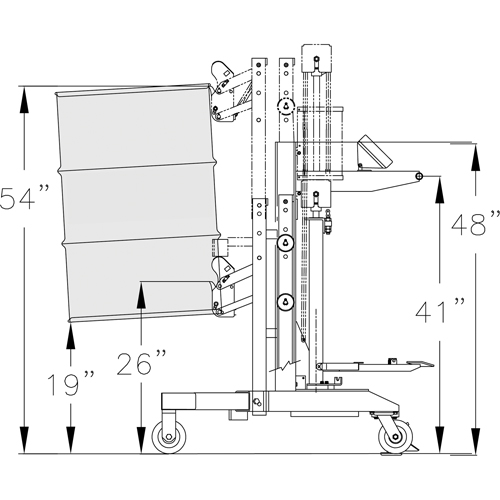 Ergonomic Drum Handler Scale Model - DM-1100-S, 30 - 85 US Gal. (25 - 70 Imperial Gal.) Equipment World