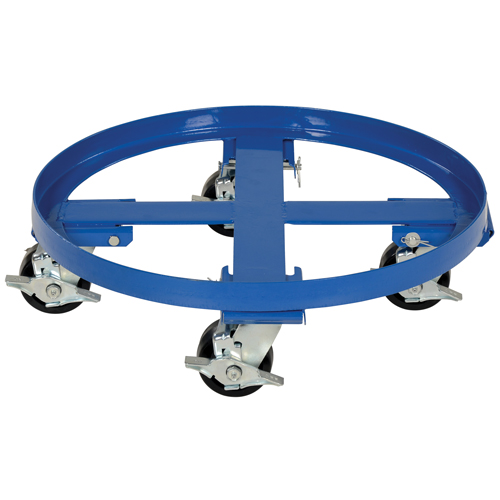 Heavy Duty Drum Dolly, Steel, 2000 lbs. Capacity, 24-1/8" Diameter, Phenolic Casters Equipment World