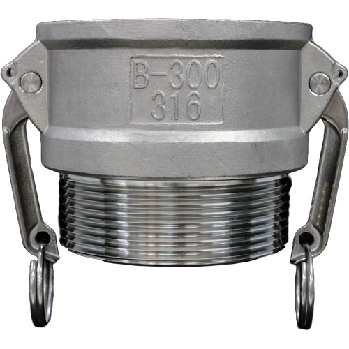 Accouplement &agrave; came et rainure, Acier inoxydable, Type B, 3/4", NPT m&acirc;le, 250 PSI Equipment World