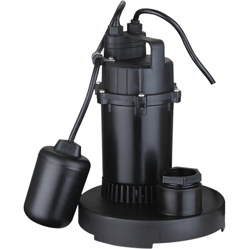 Thermoplastic Submersible Sump Pump, 2560 GPH, 115 V, 4.6 A, 1/3 HP Equipment World
