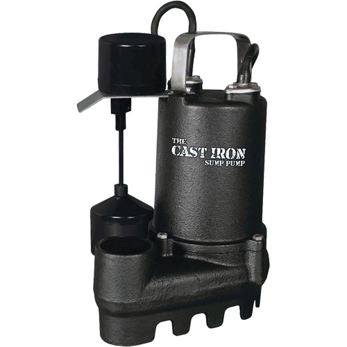 Cast Iron Submersible Sump Pump with Vertical Float Switch, 67 GPM, 33 V, 5 A, 1/3 HP Equipment World