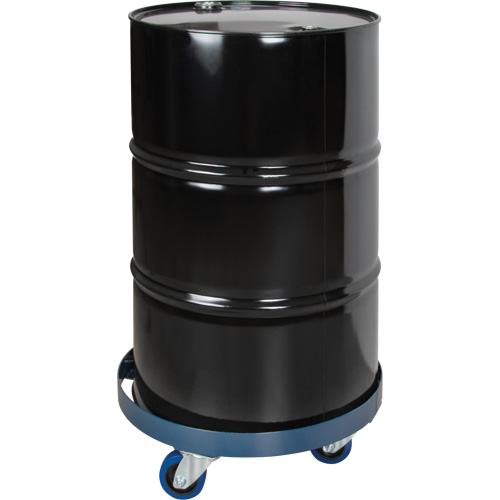 Drum Dolly, Steel, 1400 lbs. Capacity, 24" Diameter, Blue Elastic Casters Equipment World