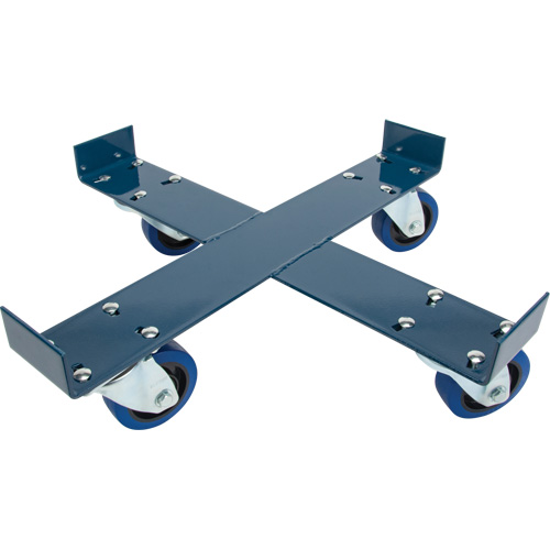 Drum Dolly, Steel, 1400 lbs. Capacity, 24" Diameter, Blue Elastic Casters Equipment World