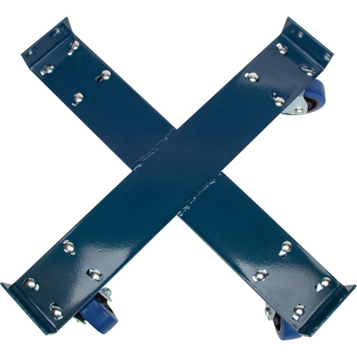 Drum Dolly, Steel, 1400 lbs. Capacity, 24" Diameter, Blue Elastic Casters Equipment World