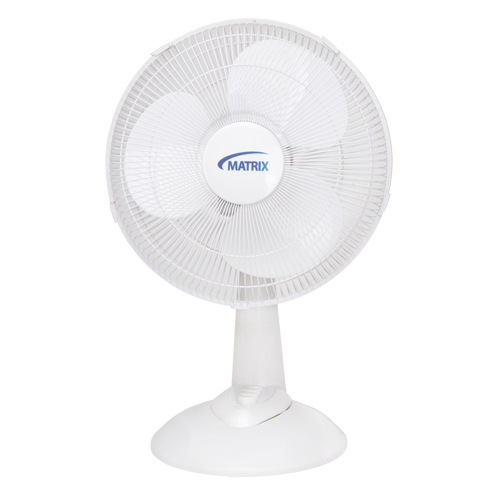 Oscillating Desk Fan with Push Buttons, 12" Diameter, 3 Speeds Equipment World
