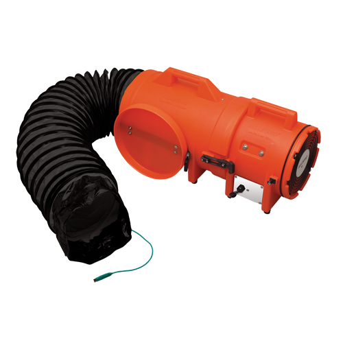 8" Plastic COM-PAX-IAL Blowers, 1/3 HP, 900 CFM, Explosion Proof Equipment World