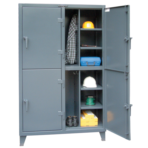 Heavy-Duty Locker, Steel, 8 Shelves, 72" H x 50" W x 24" D, Grey Equipment World