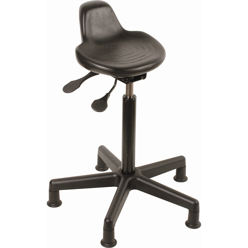 Stool, Sit/Stand, Adjustable, 23" - 33", Polyurethane Seat, Black Equipment World