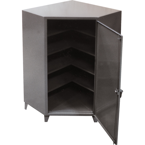 Corner Cabinets, Steel, 4 Shelves, 72" H x 48" W x 24" D, Grey Equipment World