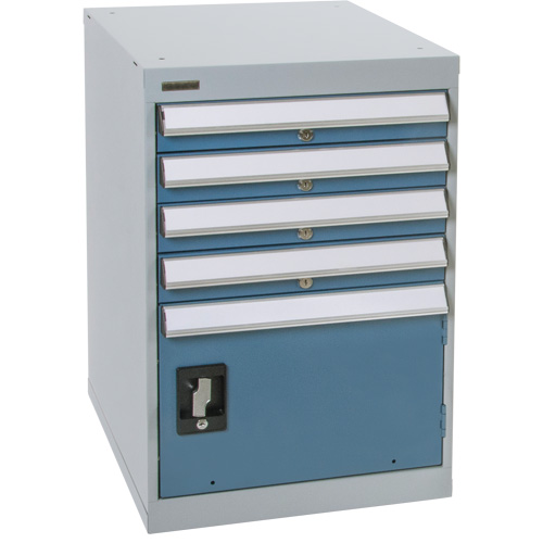Pedestal Workbench with One Door & Four Drawers, 4 Drawers, 18" W x 21" D x 28" H Equipment World