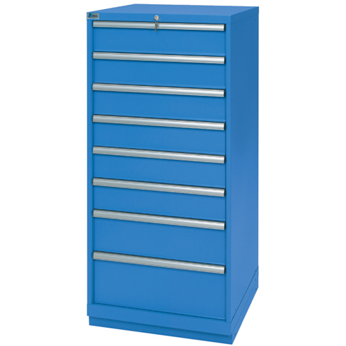 Drawer Cabinets, 8 Drawers, 28-1/4" W x 28-1/2" D x 59-1/2" H, Bright blue Equipment World