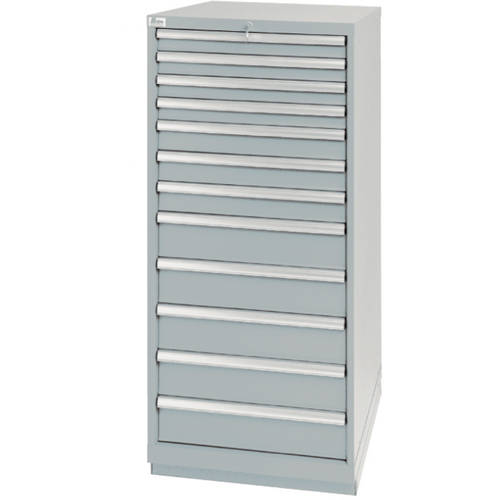 Drawer Cabinets, 12 Drawers, 28-1/4" W x 28-1/2" D x 59-1/2" H, Grey Equipment World